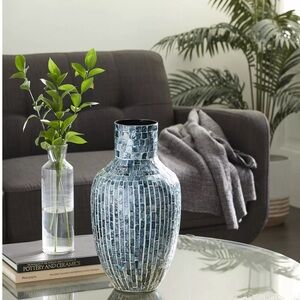 Elegant Blue Mosaic Vase